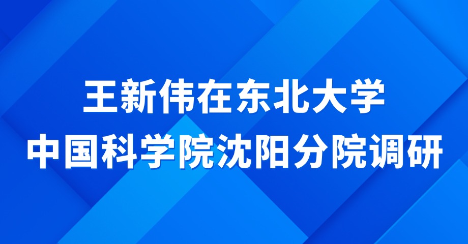 王新伟在东北大学中国科学院沈阳分院调研